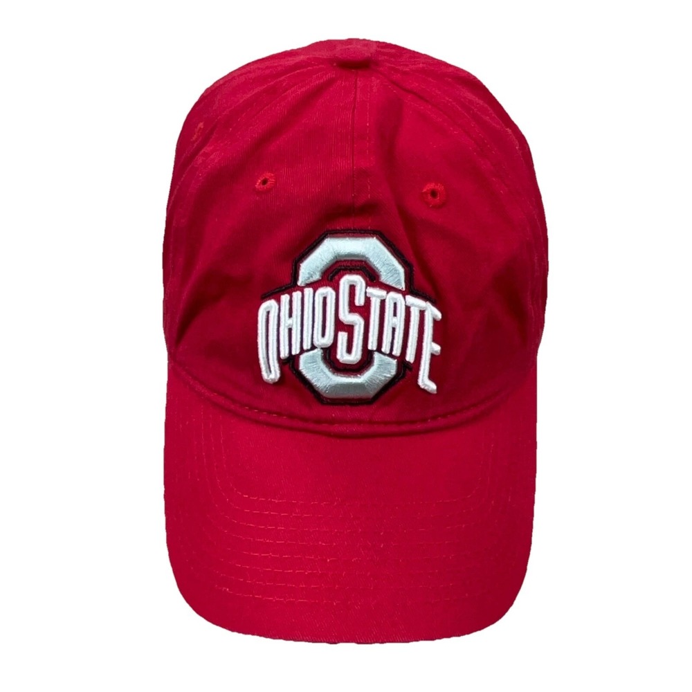 Ohio State Buckeyes Hat Cap Strap Back Red Spell Out Logo Base Ball Dad OSU